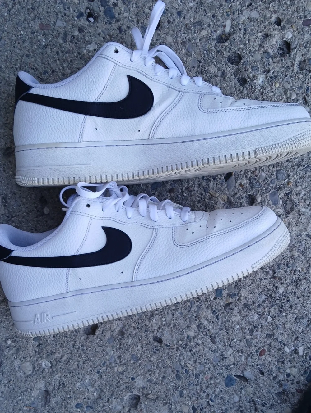 Size 14 Nike Men’s White and Black Low-Top Air Force 1 Sneakers